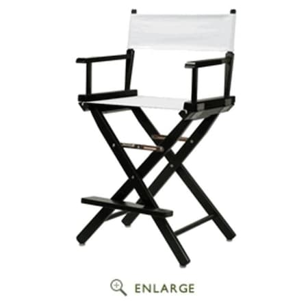 Casual Home Casual Home 220-02-021-29 24 in. Directors Chair Black Frame with White Canvas 220-02/021-29